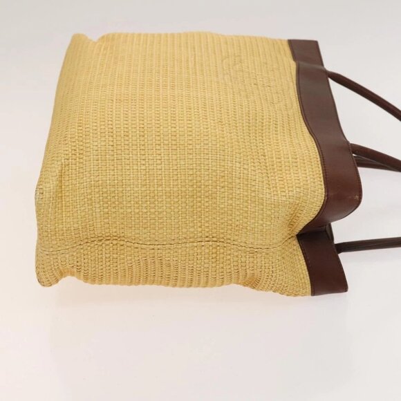 CHANEL Tote Bag Raffia Leather Beige Brown gold - Picture 3 of 15